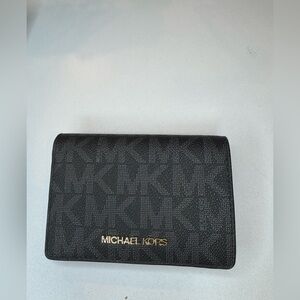 Michael Kors Black and Gold Logo Wallet
